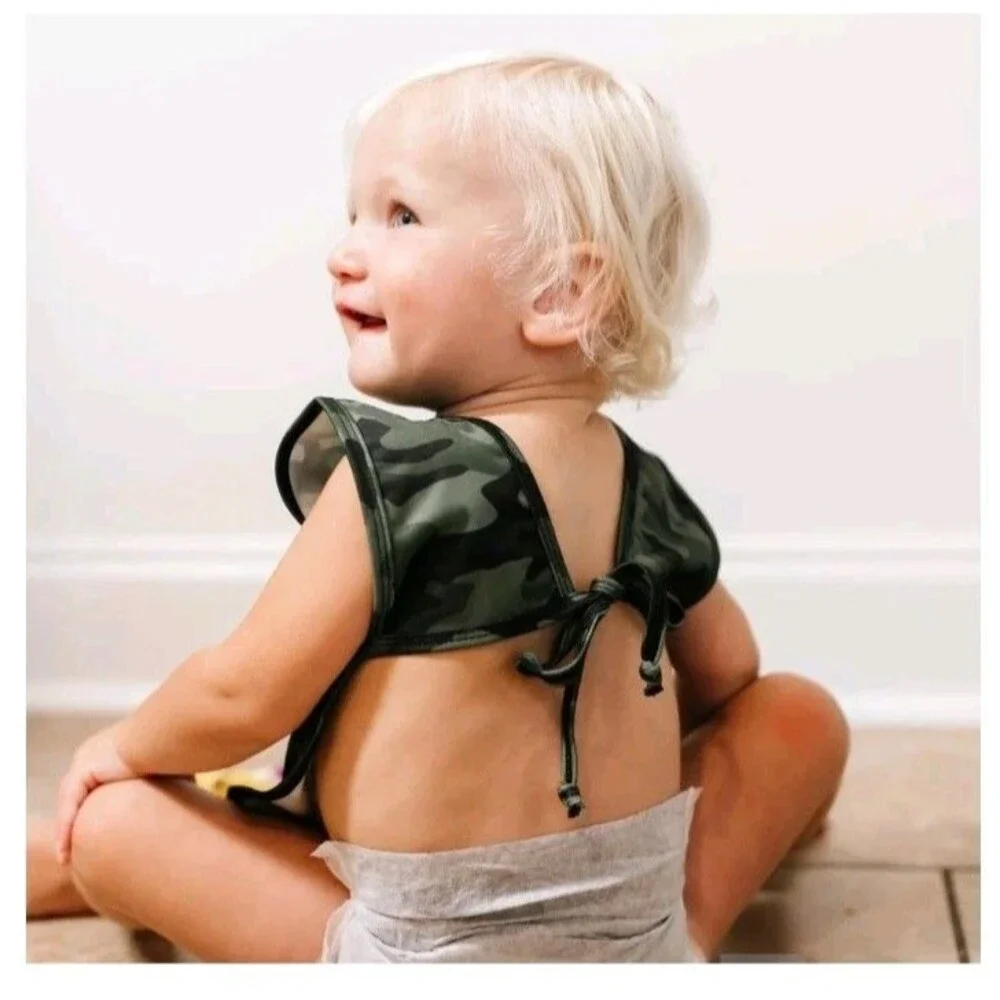 Ryan & Rose x BapronBaby Cutie Bapron Camo Toddler Bib Apron Green Camo 6m-3T